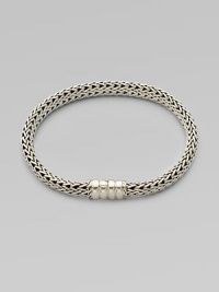 An intricately woven sterling silver chain design. Sterling silver Push clasp closure Length, about 6½ Imported 