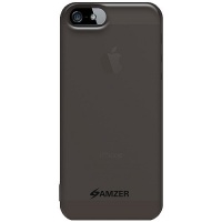 Amzer Soft Gel TPU Gloss Skin Fit Case Cover for Apple iPhone 5 (Fits All Carriers) - 1 Pack - Skin - Retail Packaging - Translucent Smoke Grey