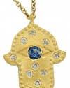 Meira T 14K Yellow Gold Hamsa with Diamond & Sapphire Accents Necklace