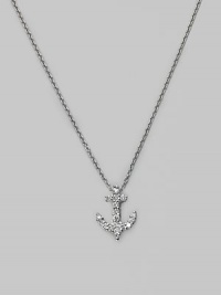 From the Tiny Treasures Collection. Sparkling anchor charm in diamonds set in 18k white gold.Diamonds, 0.16 tcw Chain length adjusts from about 16 to 18 Pendant length, about ½ Lobster clasp Made in Italy