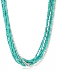 Kenneth Cole New York Turquoise Seed Bead Multi-Row Necklace, 35