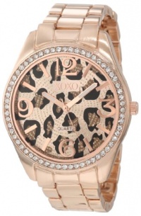 XOXO Women's XO5638 Rose Gold-Tone Leopard Dial Bracelet Watch