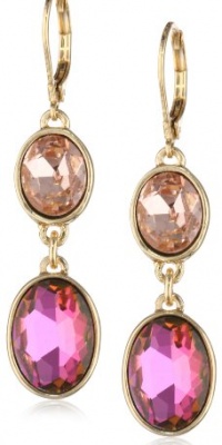 Anne Klein Color Social Scene Gold-Tone Double Drop Earrings