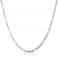 Men's 14k White Gold 2.6mm Figaro Chain Necklace, 18