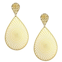 2.75 Stunning Stainless Steel Gold Plated Chandelier Earrings