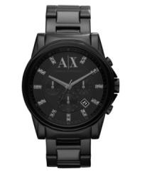 The light at the end of the tunnel, this blacked out watch from AX Armani Exchange shines with Swarovski elements.