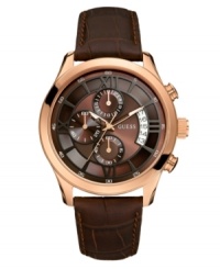 Sophistication goes a long way with this handsome watch by GUESS.