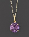 18K yellow gold is set with a sparkling amethyst.