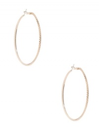 GUESS Faceted Gold-Tone Hoop Earrings, GOLD