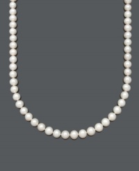 Pearls by Belle de Mer exude traditional style - the gift that will last a lifetime. Necklace features AA+ cultured freshwater pearls (9-10 mm) with a 14k gold clasp. Approximate length: 16 inches.