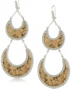 ABS By Allen Schwartz Uncorked Silver -Tone Cork Chandelier Earrings