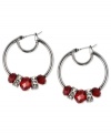 Look ravishing in red. Nine West's drop earrings are crafted from silver-tone mixed metal with red epoxy stones adding a vibrant pop. Approximate drop: 2 inches.