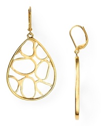 T Tahari Essentials Worn Gold Filigree Teardrop Earrings