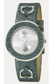 Gucci U-Play Stainless Steel Womens Fashion Strap Watch Silver Dial Quartz YA129401