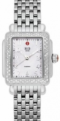 NEW MICHELE DECO MINI DIAMOND STAINLESS STEEL LADIES WATCH MWW06D000012