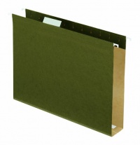 Pendaflex 4152X2 Extra Capacity 1/5-Tab Hanging Folders with Box Bottoms, Standard Green (25-Pack)