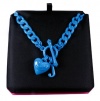 Juicy Couture Neon Blue Starter Necklace with Heart Charm