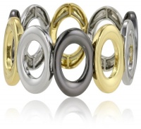 Nine West Classics Tri-Tone Round Stretch Bracelet