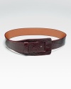 This croc embossed leather design will add an exotic update to an everyday look.About 1¼ wide Cow leather Imported 