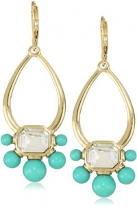 Anne Klein Sorbet Gold-Tone Turquoise Crystal Gypsy Drop Earrings