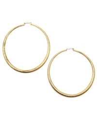 Hoop to it! Every girl needs to add a standout pair of hoop earrings to her collection. RACHEL Rachel Roy's extra-large style features a click backing crafted in gold tone mixed metal. Approximate diameter: 3 inches.