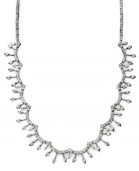 You can never have enough sparkle. B. Brilliant's stunning bib necklace features drops of round-cut cubic zirconias (3-3/4 ct. t.w.) set in sterling silver. Approximate length: 17 inches. Approximate drop: 1/4 inch.