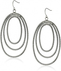 ABS By Allen Schwartz Jet Liner Hematite-Tone Gypsy Earrings