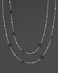 Sterling silver hammered ball illusion chain in onyx, 37. Designed by Ippolita.