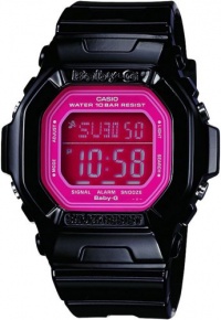 Casio Women's BG5601-1DR Baby-G Square Luminous Color Black Digital Watch