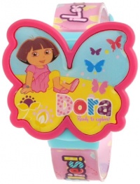 Dora the Explorer Kids' DTE791 LCD Pink Strap Watchwith Interchanable Butterfly Tops