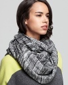 The scarf silhouette of the season, Aqua's melange loop is rendered in neutral colors and full of texture.