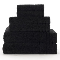 Super Zero Twist 6 piece towel set Black by Cotton Craft - 7 Star Hotel Collection Beyond Luxury Softer than a Cloud - Each set contains 2 Oversized Bath Towels 30x54, 2 Hand Towels 16x30, 2 Wash Cloths 13x13 - Other colors - Ivory, Basil Green, Tea Rose,