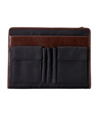 Leather adds just the right hint of refinement to this tablet carry folio from Fossil