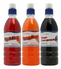 Victorio 3-Flavor Pack Shaved Ice/Snow Cone Syrups, Orange Cream, Tigers Blood, Grape Pomegranate