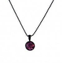 Necklace - N175 - Swarovski (tm) Crystal Drop (10mm / 3/8) ~ Amethyst (Purple)