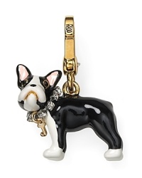 Le Woof! Our favorite French pup plays muse to this four-legged Juicy Couture charm, accented by a rhinestone collar.