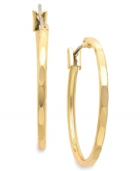 Sculpted hoops finish off your party looks. Add these Charter Club earrings and start your night off right. Crafted in gold tone mixed metal. Approximate drop: 1 inch.