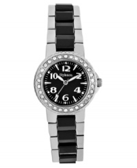 Black tones and crystal accents complement the overall design of this Style&co. watch.