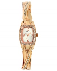 Swirling, mesmerizing style from Style&co. Dressed in rosy hues and clear accents for an elegant watch design.