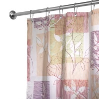 InterDesign Vivo Fabric Shower Curtain, Purple/Tan