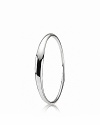 PANDORA's sterling silver bangle in an elegant, organic shape makes a chic accent to any look.