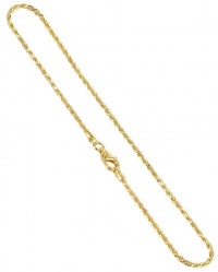 BDAGP002 14 KT Gold Over Sterling Silver Vermeil 1.5mm Rope Chain 9 10 inch Anklet