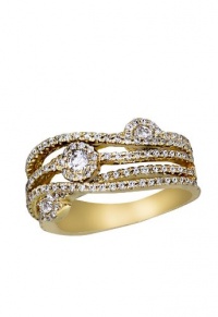 Effy Jewlery 14K Yellow Gold Diamond Ring, .91 TCW Ring size 7