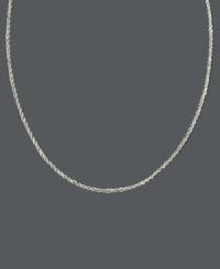 Add a simple chain to your neckline for a seamless look. Unique twisted chain features an intricate rope design crafted in 14k white gold. Approximate length: 20 inches.