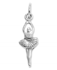 A gift that will have her doing pirouettes! This charming ballerina charm is crafted from polished 14k white gold. Chain not included. Approximate length: 4/5 inch. Approximate width: 1/5 inch.