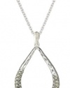 Judith Jack Silver SEA Sterling Silver and Marcasite Hammered Tear Drop Pendant Necklace