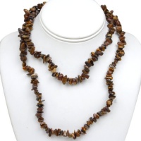 278.00 Carat Natural Tiger Eye Chip Necklace 36 Inch