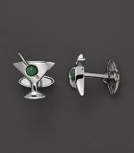 Proclaim your love for the classic martini with Dolan & Bullock's jade and 14K. gold accented sterling silver cufflinks. From the Stone Accent Collection.