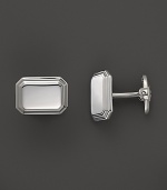 These classic sterling silver cuff links from Dolan & Bullock feature engravable space and a subtle pattern. From the Sterling Silver Engravables Collection.