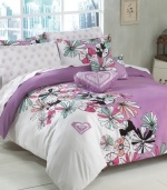 Love sand? Love surf? You'll love Roxy! Love Roxy bedding blooms with chic floral illustrations on a bold purple-and-white background for a look that will delight surfer girls from coast to coast. Reverses to solid purple.